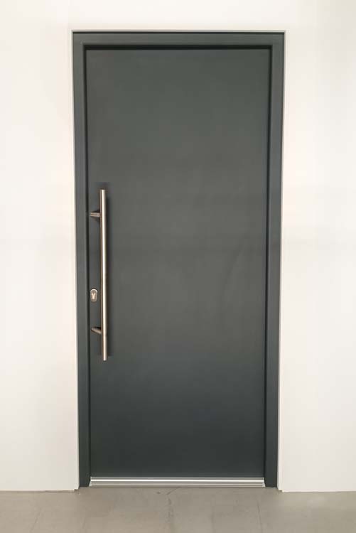 Porte extérieure pvc avec finition alu Lepo anthra L980 X H2180 mm G