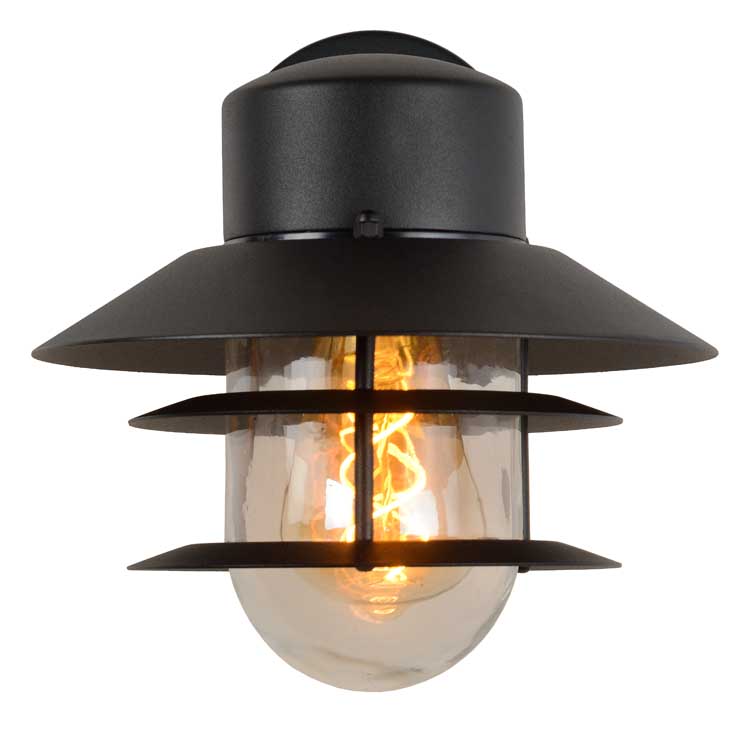 Lucide ZICO - Wandlamp Buiten - Ø 21,8 cm - E27 - IP44 - Zwart