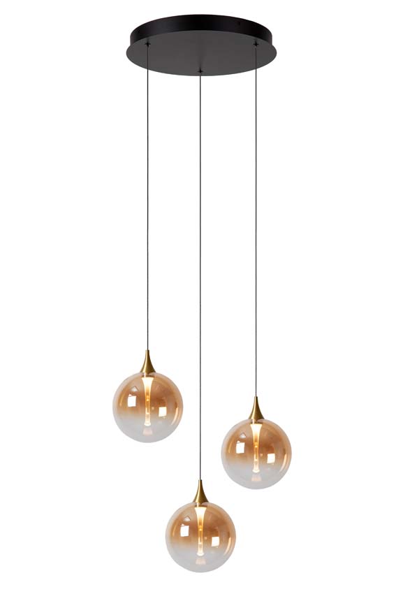 Lucide GISELA - Suspension - Ø 36 cm - LED Dim. - 3x4,3W 2700K - Ambre