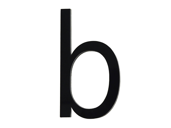 Letter b pvc zwart 6 cm met kleefstrip