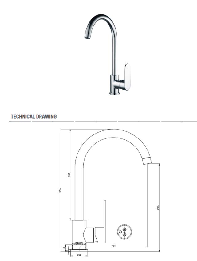 Robinet de cuisine Veerle en chrome