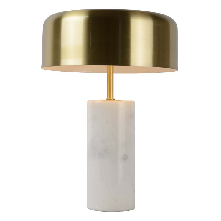 Tafellamp - Ø 25 cm - G9 - Wit/messing lampenkap