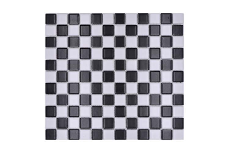 Mosaïque damier noire/blanche mat S32,6 x 30 cm