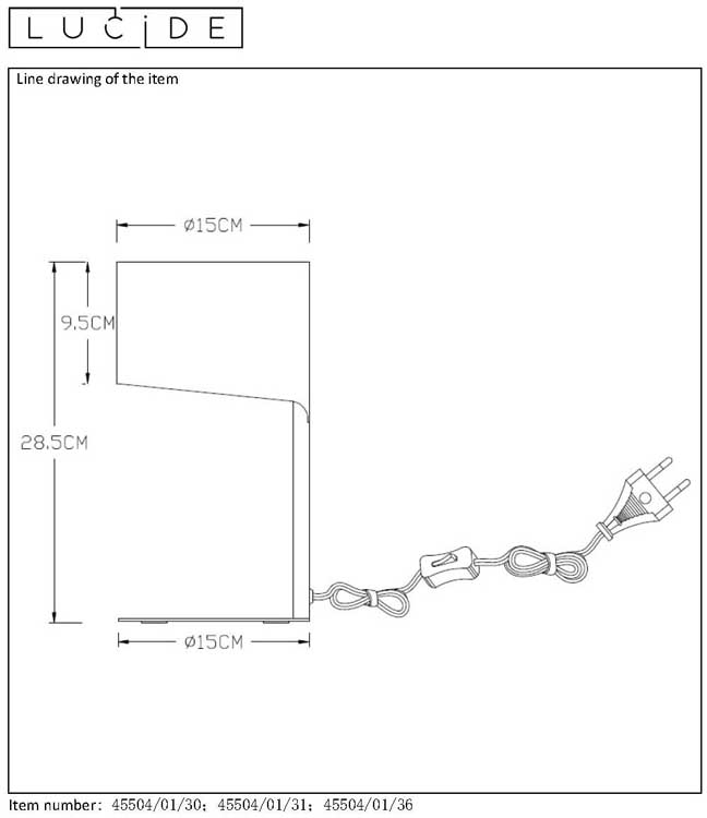 Lucide KNULLE - Lampe de table - Ø 15 cm - E14 - Blanc