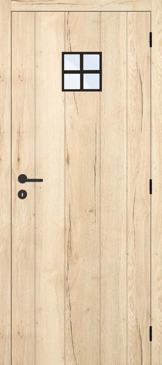 Bloc-porte âme tubulaire L 730mm rw oak planches 4500 verre cl.201.5cm