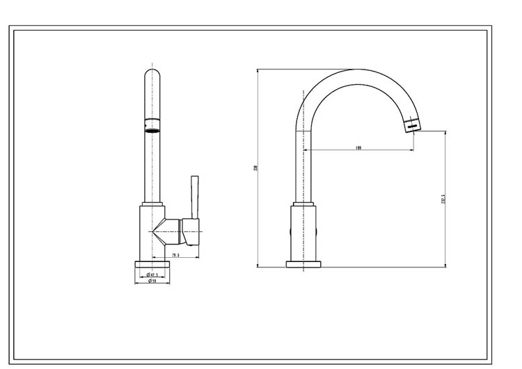 Robinet de cuisine Charlotte graphite mat