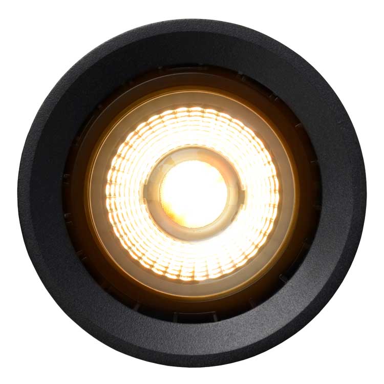 Lucide FEDLER - Spot plafond - Ø 12 cm - LED Dim to warm - GU10 - 1x12W 3000K/2200K - Noir