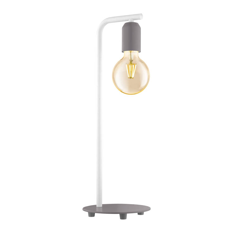 Tafellamp pastelgrijs/wit h43cm excl lamp LED mogelijk