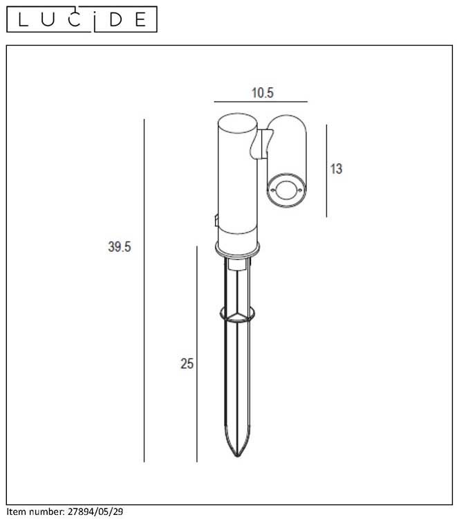 Lucide TATUM - Spot de jardin Extérieur - Anthracite - 15% DE RÉDUCTION SUPPLÉMENTAIRE