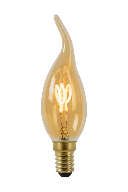 Lucide LED Bulb - Filament lamp - Ø 3,5 cm - LED Dimb. - E14 - 1x3W 2200K - Amber