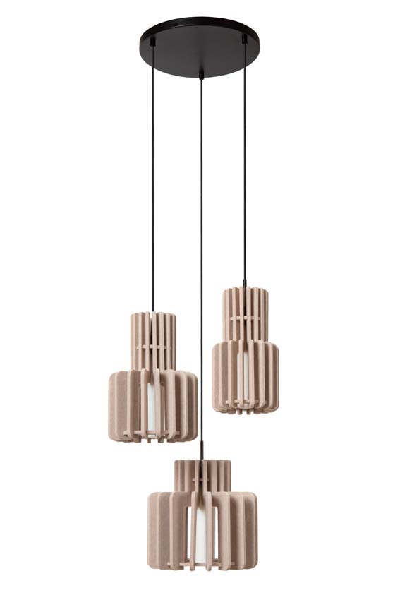 Lucide ROLLO - Suspension - 3xE27 - Taupe