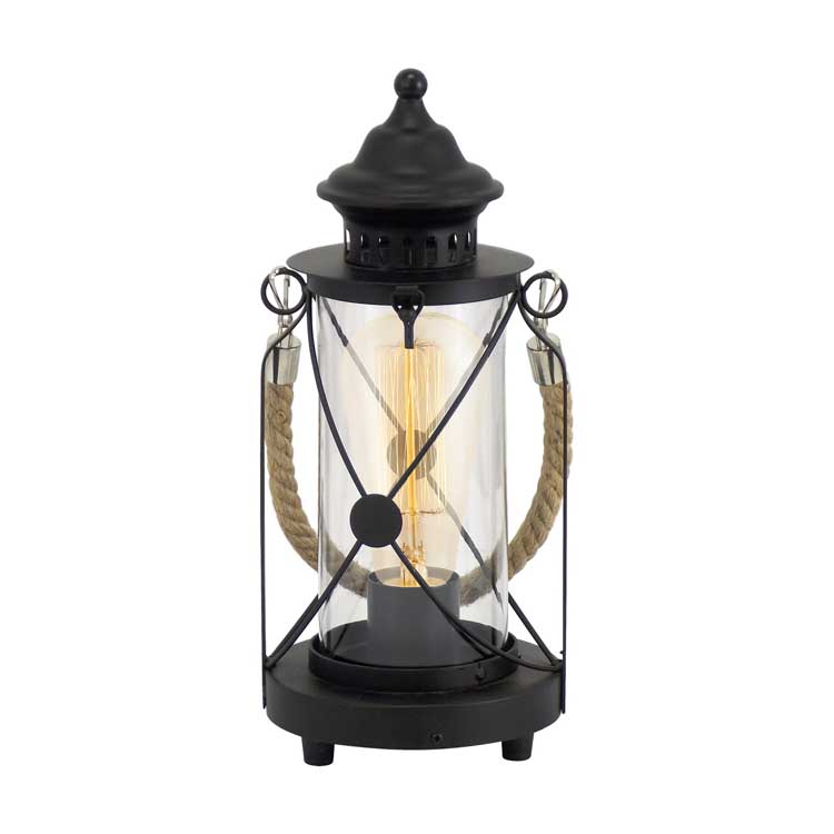Eglo BRADFORD - Lampe de table - E27 - 1X60W - Noir
