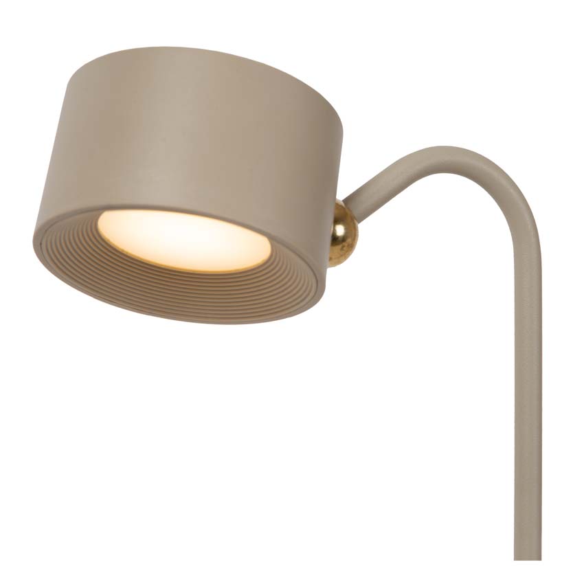 Lucide JOLAN - Oplaadbare Bureaulamp - Accu/Batterij - LED Dim to warm - 1x3,5W 2700K/5700K - Taupe