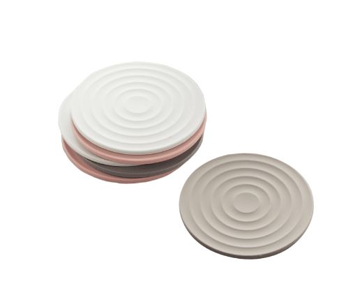 Glasonderzetters Point Virgule silicone pastel 6 stuks