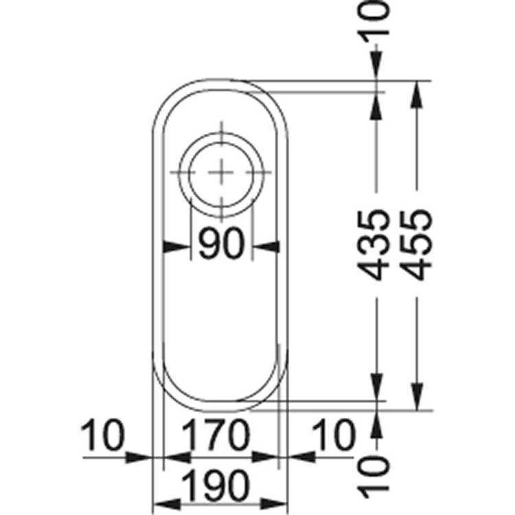 Franke onderbouwspoelbak Ariane 170x435mm glad