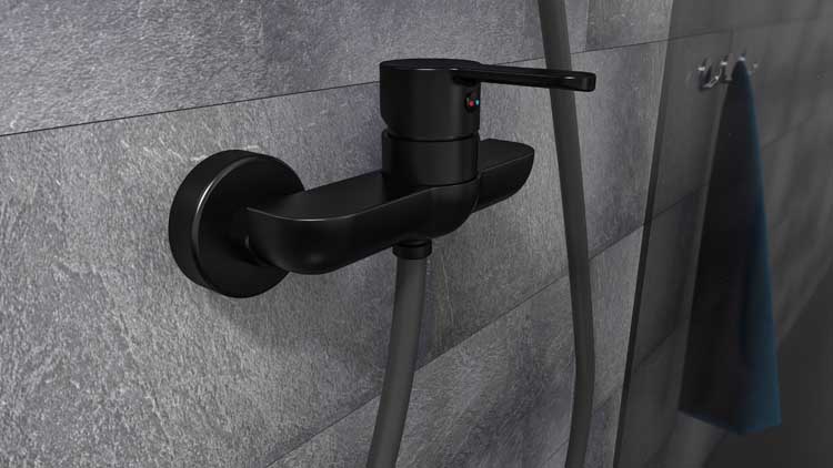 Robinet de douche Dex noir mat