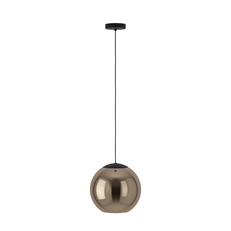 Hanglamp bol Ø 30 cm zwart-koper E27