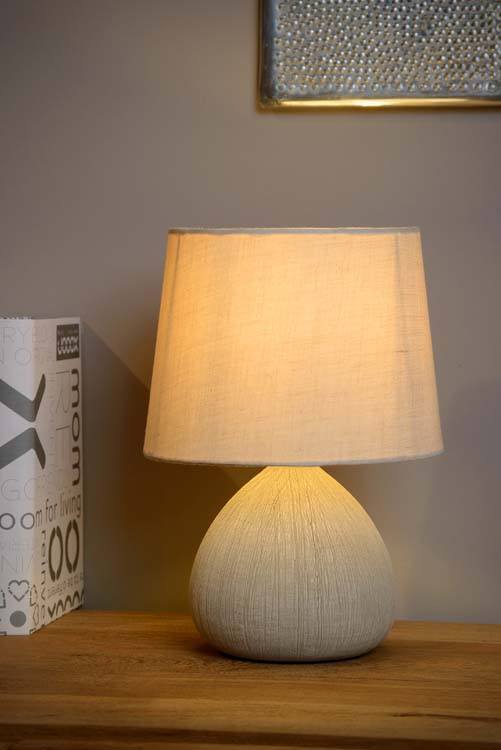 Lampe de table - E14 - H26CM - Beige