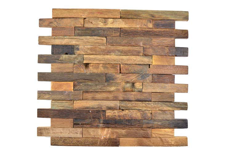Mosaïque Wood brune foncé 30 x 30 cm