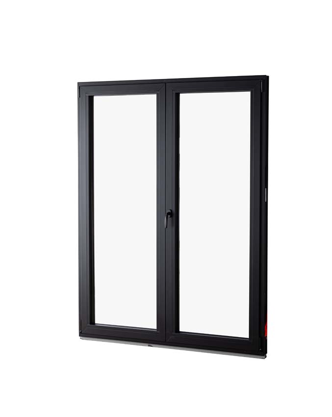 2-VAN oscillo-battant pvc Deceuninck Elegant noir/noir B1600xH2100 mm