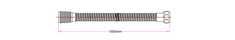 Doucheslang 200cm inox