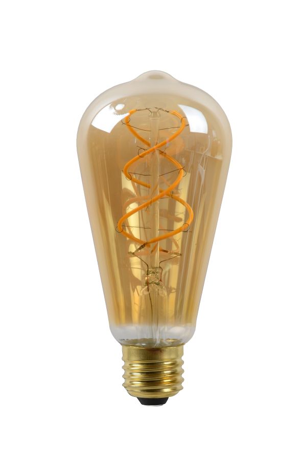 Lucide LED Bulb - Filament lamp - Ø 6,4 cm - Dimb - E27 - 1x5W - Amber