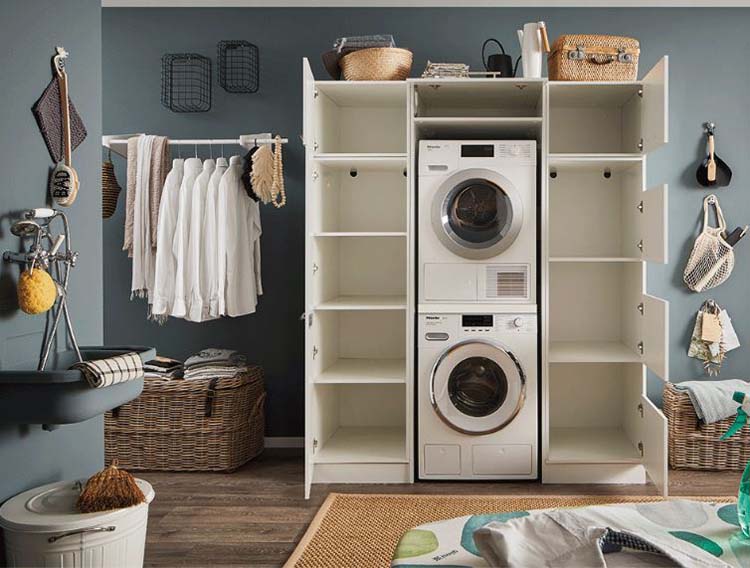 Armoires de machine à laver - Decowash - blanc - set 3 -67,5X167,5X200