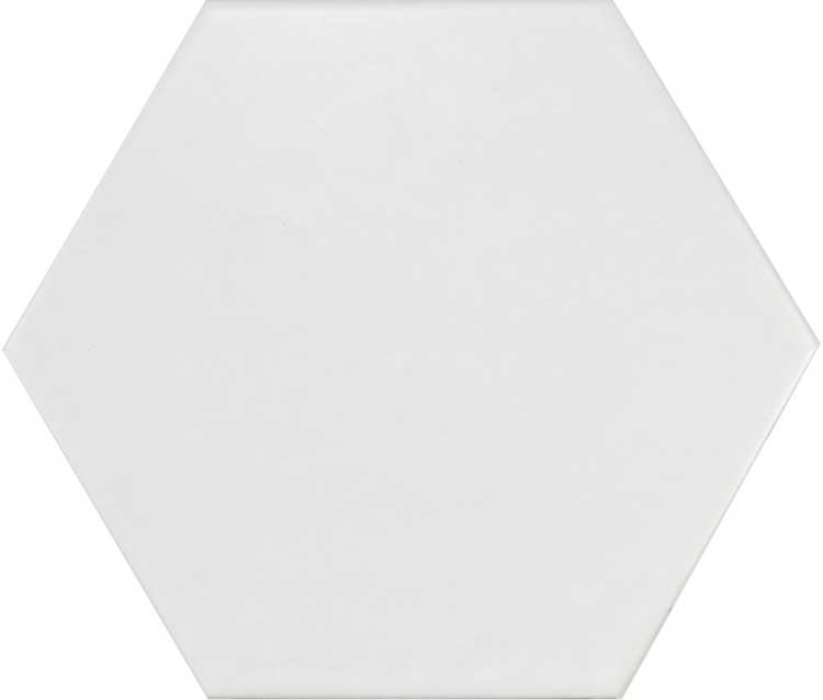 Carrelage hexagonal blanc 17.5x20cm