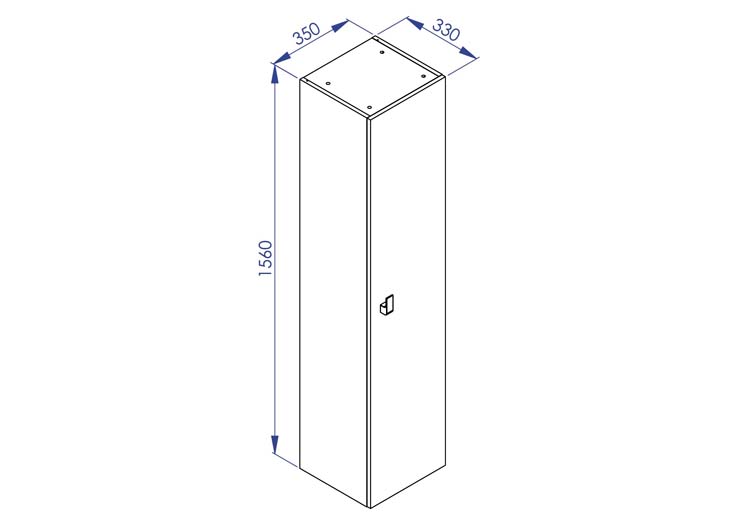 Kolomkast Andras eik 350 x 1560 mm