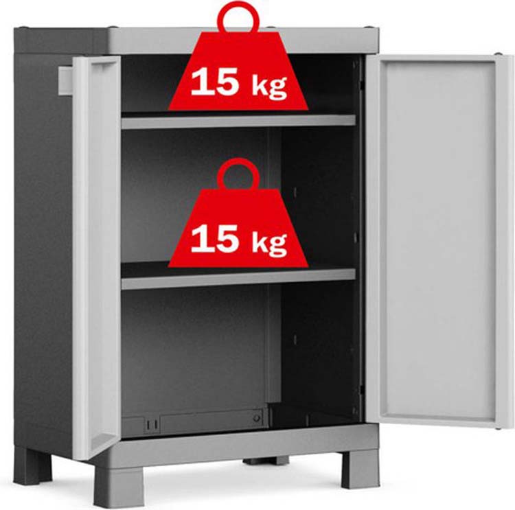 Lage kast Keter zwart/grijs 65x45x97 cm