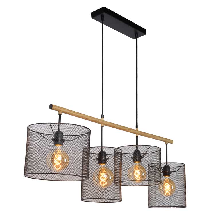 Lucide BASKETT - Suspension - E27 - Noir