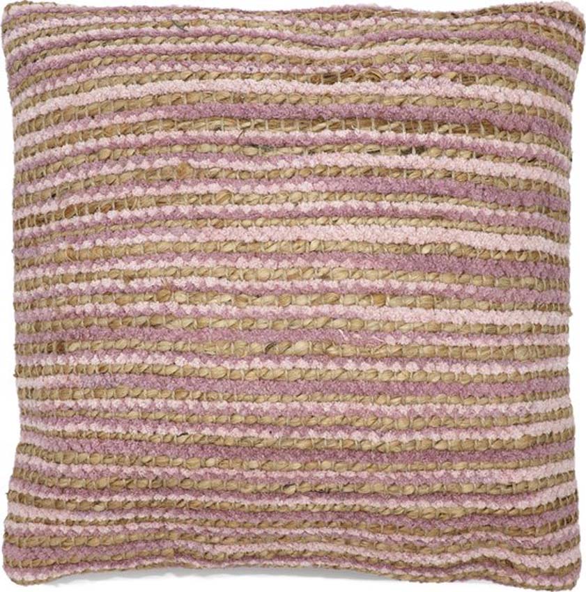 Coussin Bombay line rose/naturel 45x45cm