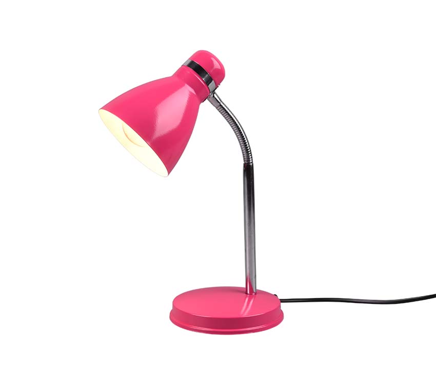 Lampe de bureau - rose - E27 - sans ampoule - Ø 14,5 cm - hauteur 33 cm