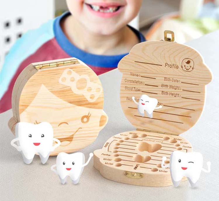 Dents de bébé boîte en bois pour garder et rappeler