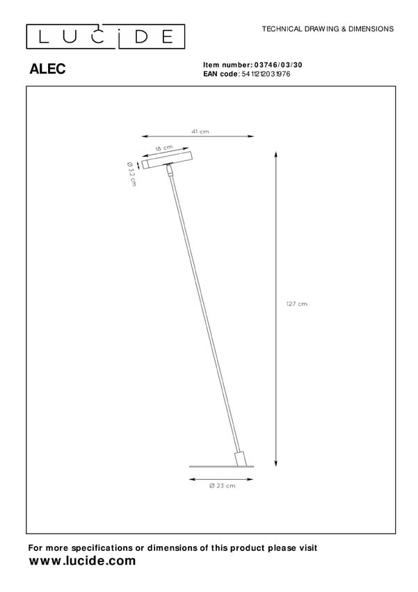 Lucide ALEC - Vloerlamp - LED - G9 - 1x3W 2700K - Inclusief omwisselbare ringen - Zwart