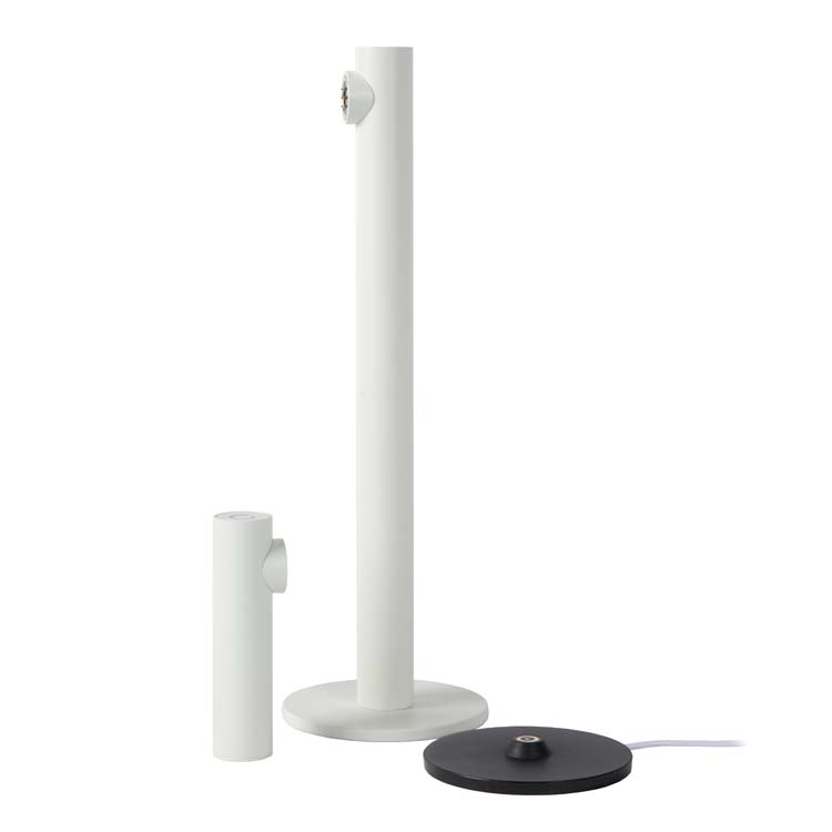 Lucide ANTRIM - Lampe de table Rechargeable - Batterie - LED Dim. - 1x2,2W 2700K - IP54 - Avec station de charge sans fil - Blanc
