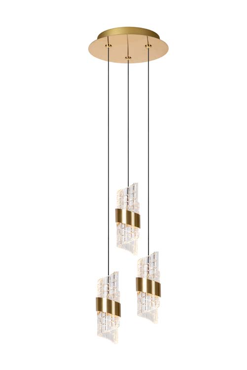 KLIGANDE - Hanglamp - Ø 25 cm - LED Dimb. - 3x8W 2700K - Mat Goud / Messing