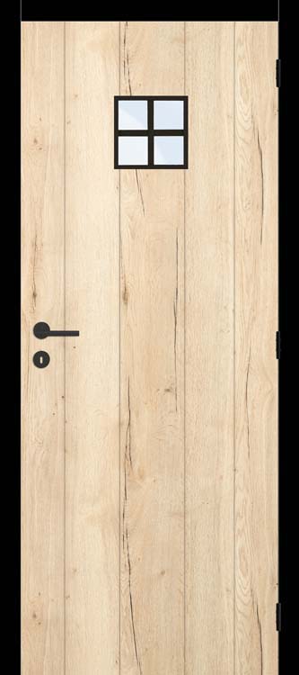 Bloc-porte tubulaire 68cm rw oak planch.4500 verre mat+ébr.noir 201.5c