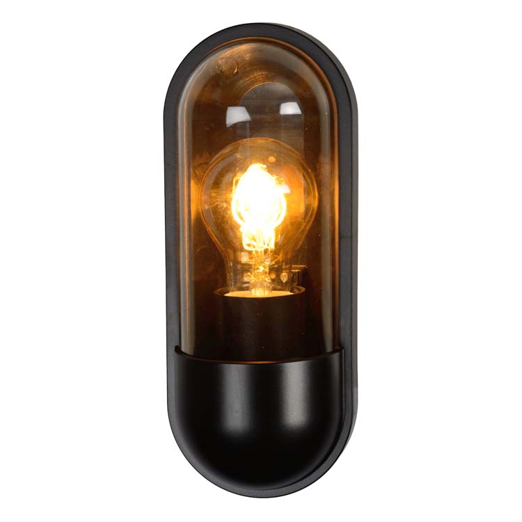 Lucide CAPSULE - Wandlamp Buiten - 1xE27 - IP54 - Zwart