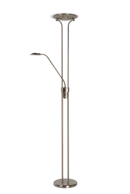 Lucide CHAMPION-LED - Lampadaire / lampe de lecture - Ø 25,4 cm - LED Dim. - 1x20W 3000K - Chrome Dépoli