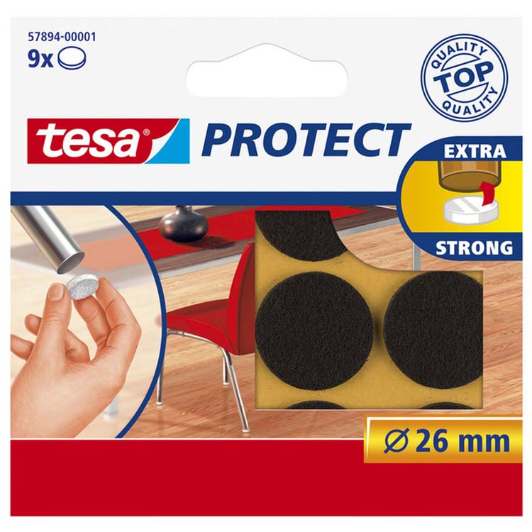 Beschermvilt Tesa rond bruin 26mm