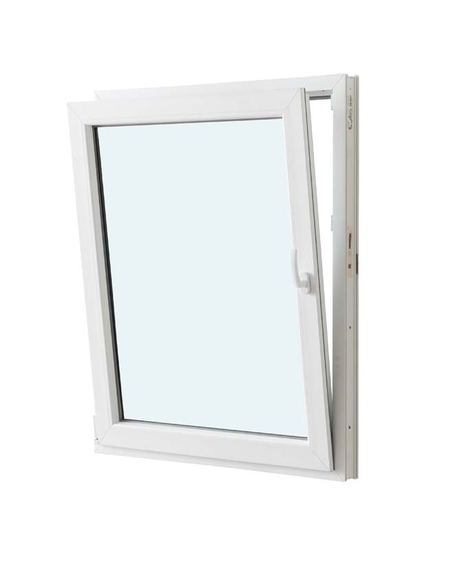 1-VL draaikiepraam pvc wit budget B1200XH1400 mm links