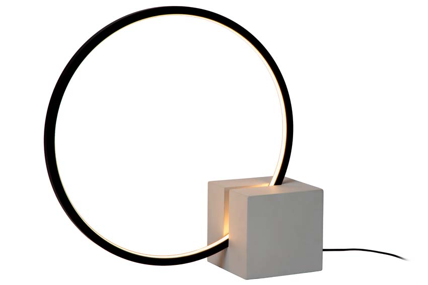 Lucide CIRKELIS - Tafellamp - Ø 32 cm - LED Dimb. - 1x6W 3000K - Zwart