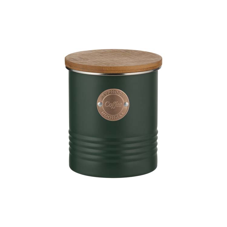 Boîte de rangement café acier au carbone vert foncé 11x15 cm