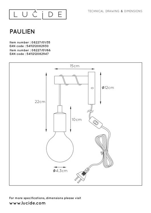 Lucide PAULIEN - Wandlamp Kinderkamer - Ø 12 cm - 1xE27 - Roze