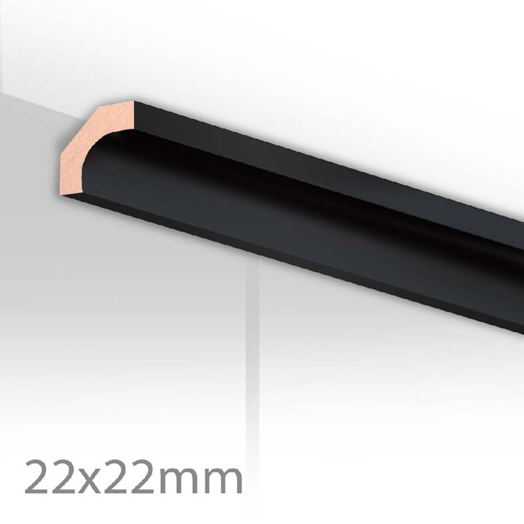 Moulure finition 22x22x2600mm - matt black