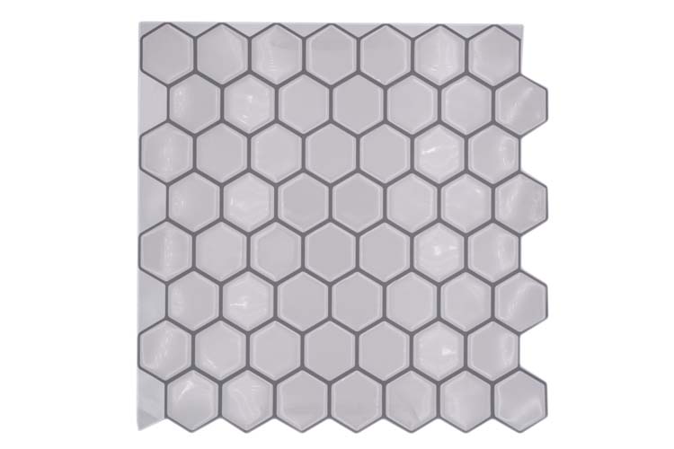 Mosaïque vinyle hexagone blanche 29,5 x 28,2 cm