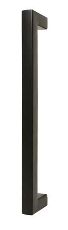 Schuifdeur glas 8mm mat en 4lijn+rail zwart+ trekker vierk zwart 32cm