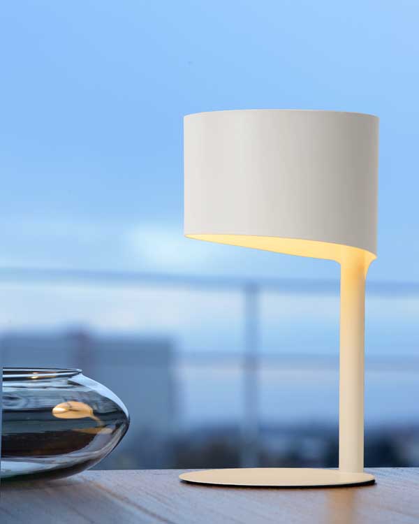 Lucide KNULLE - Lampe de table - Ø 15 cm - E14 - Blanc