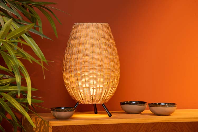 Tafellamp - Ø 22 cm - 1xG9 - Licht hout